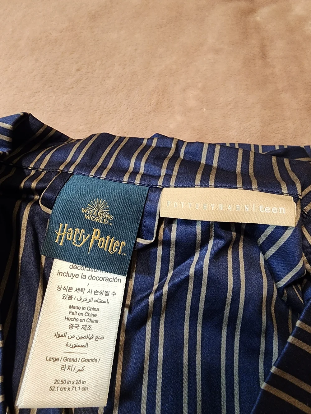 Warner Bros. Ravenclaw Striped Blue Cotton Pajama Set